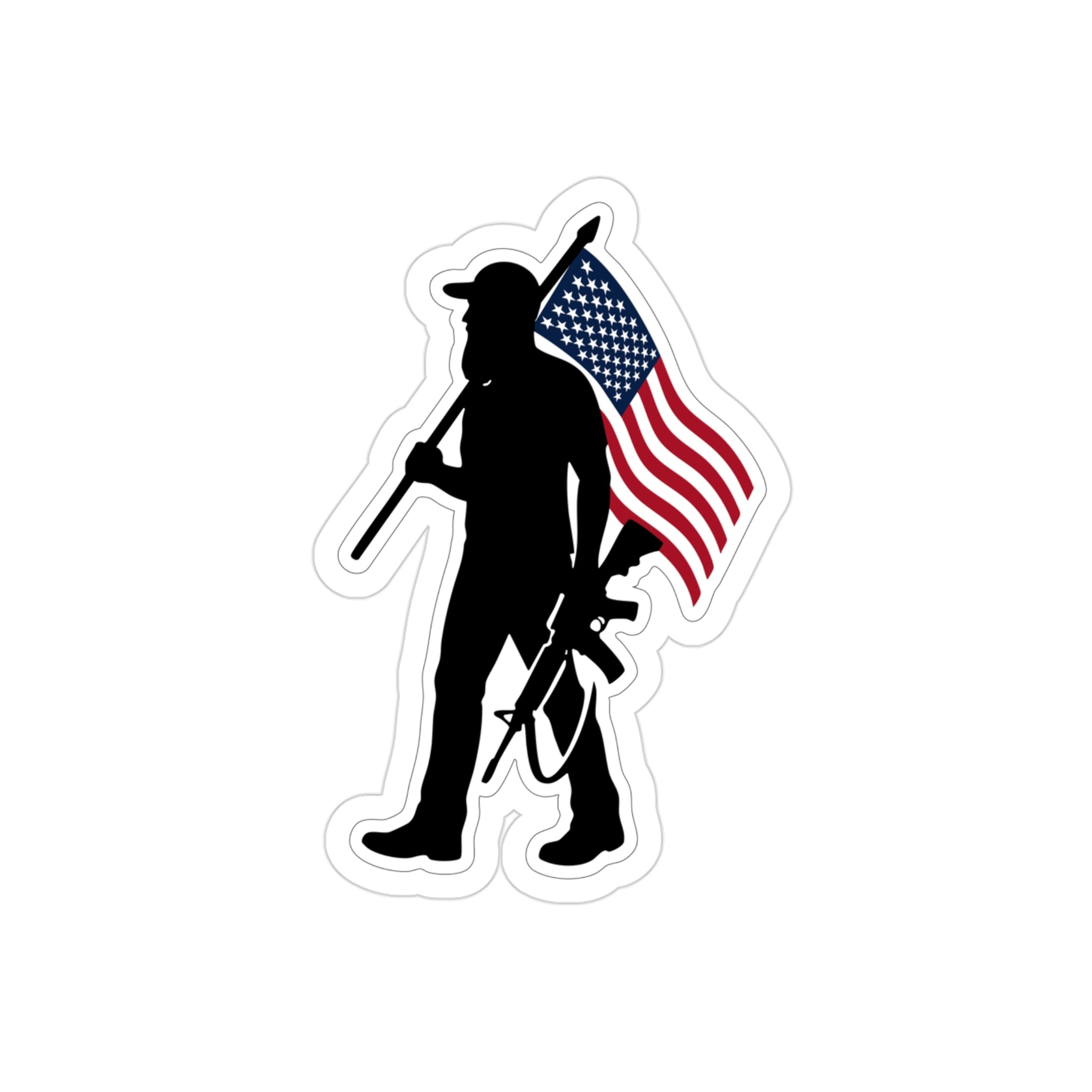 Patriotic Bearded American Sticker by Jerry Wayne