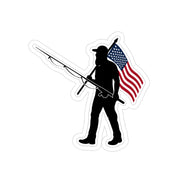 Patriotic Bearded Fisherman Sticker