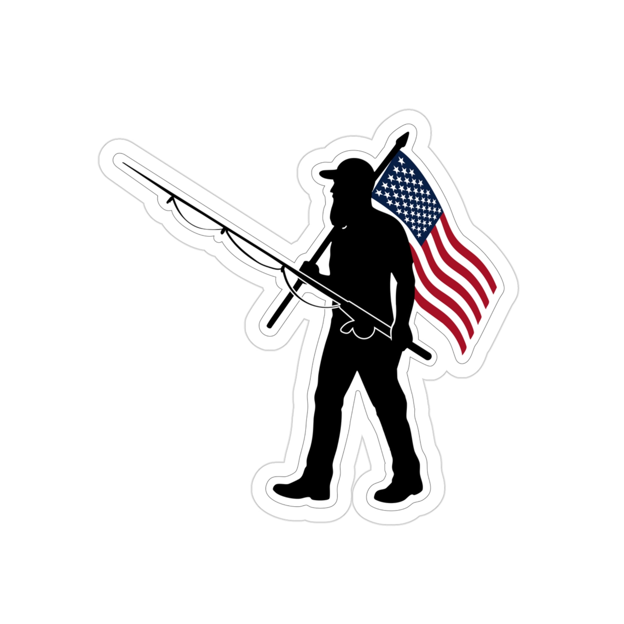 Patriotic Bearded Fisherman Sticker