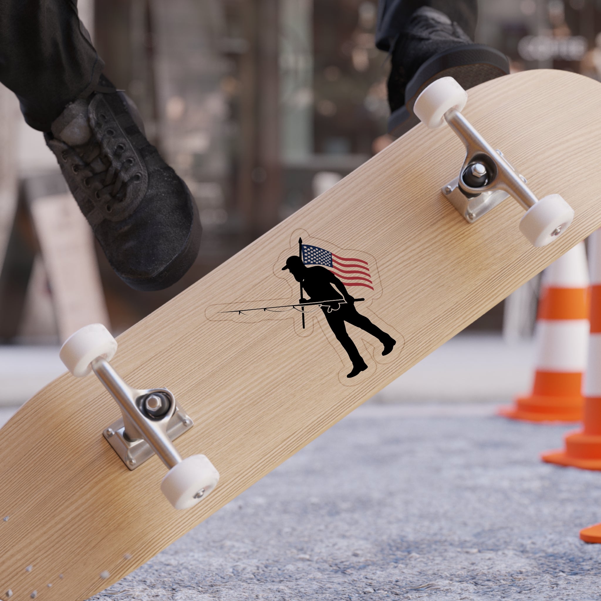 Patriotic Bearded Fisherman Sticker