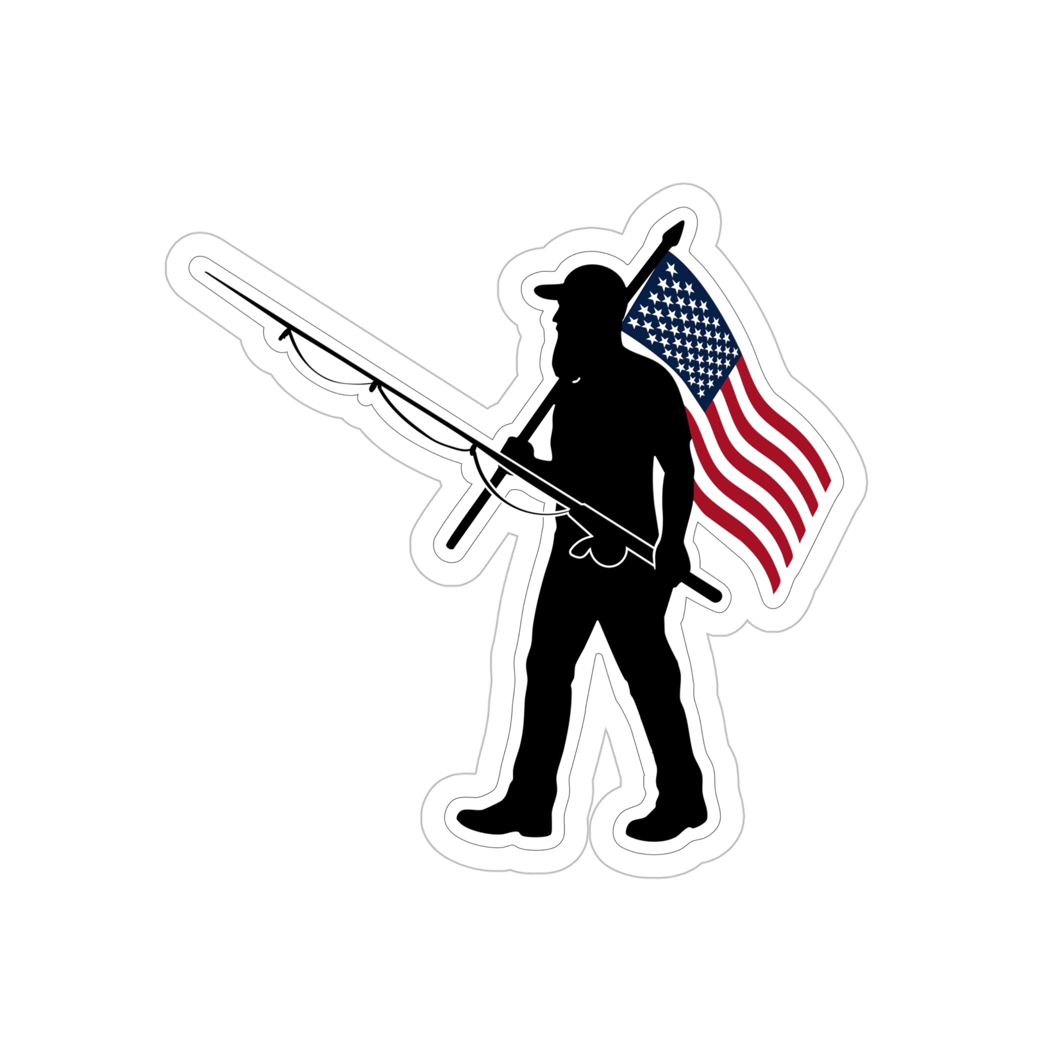 Patriotic Bearded Fisherman Sticker