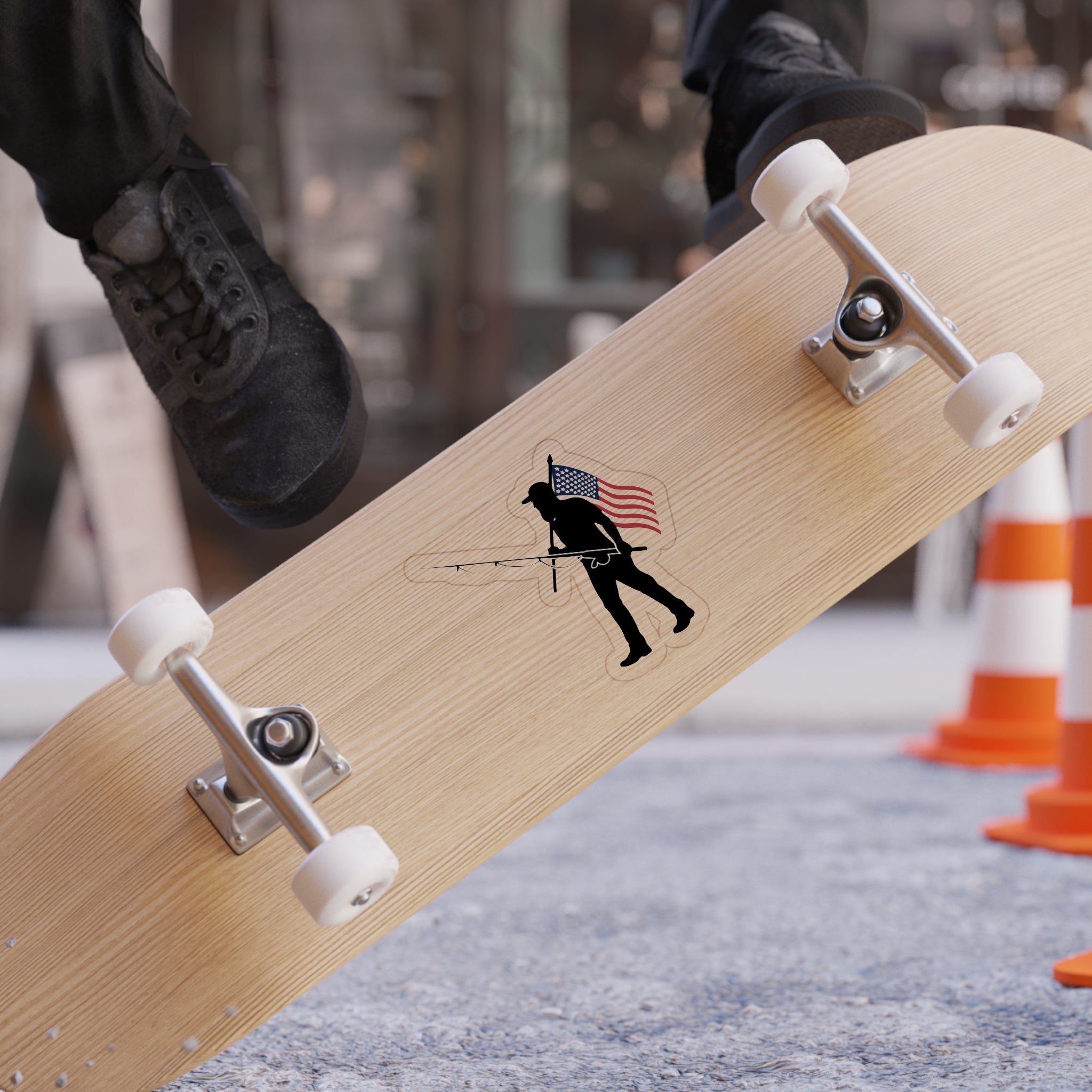 Patriotic Bearded Fisherman Sticker